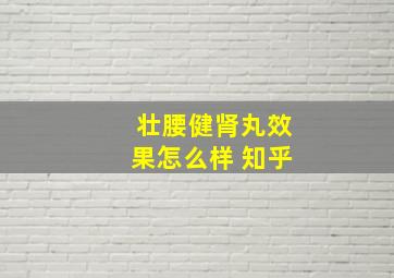 壮腰健肾丸效果怎么样 知乎